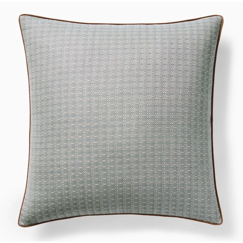 West Elm Reversible Micro Pattern Graphite Cotton, 2 Euro Shams, NWT, Retail $98